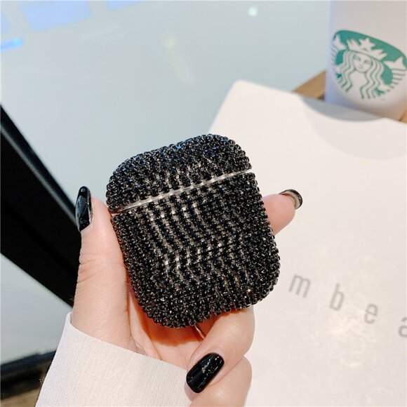 Airpods Gen 1 & 2 Black Bling Case - Picture 2 of 3